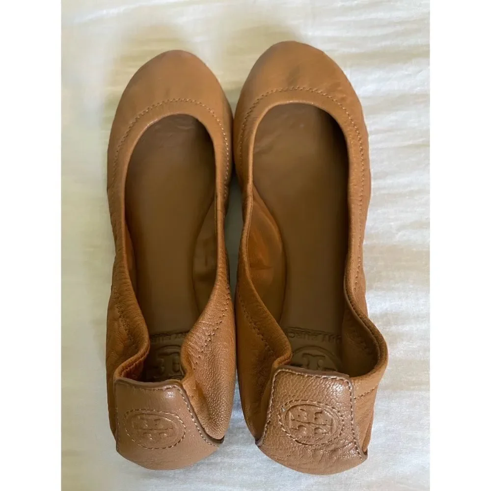 Tory Burch Eddie Ballet Flat in Royal tan Size 6.5